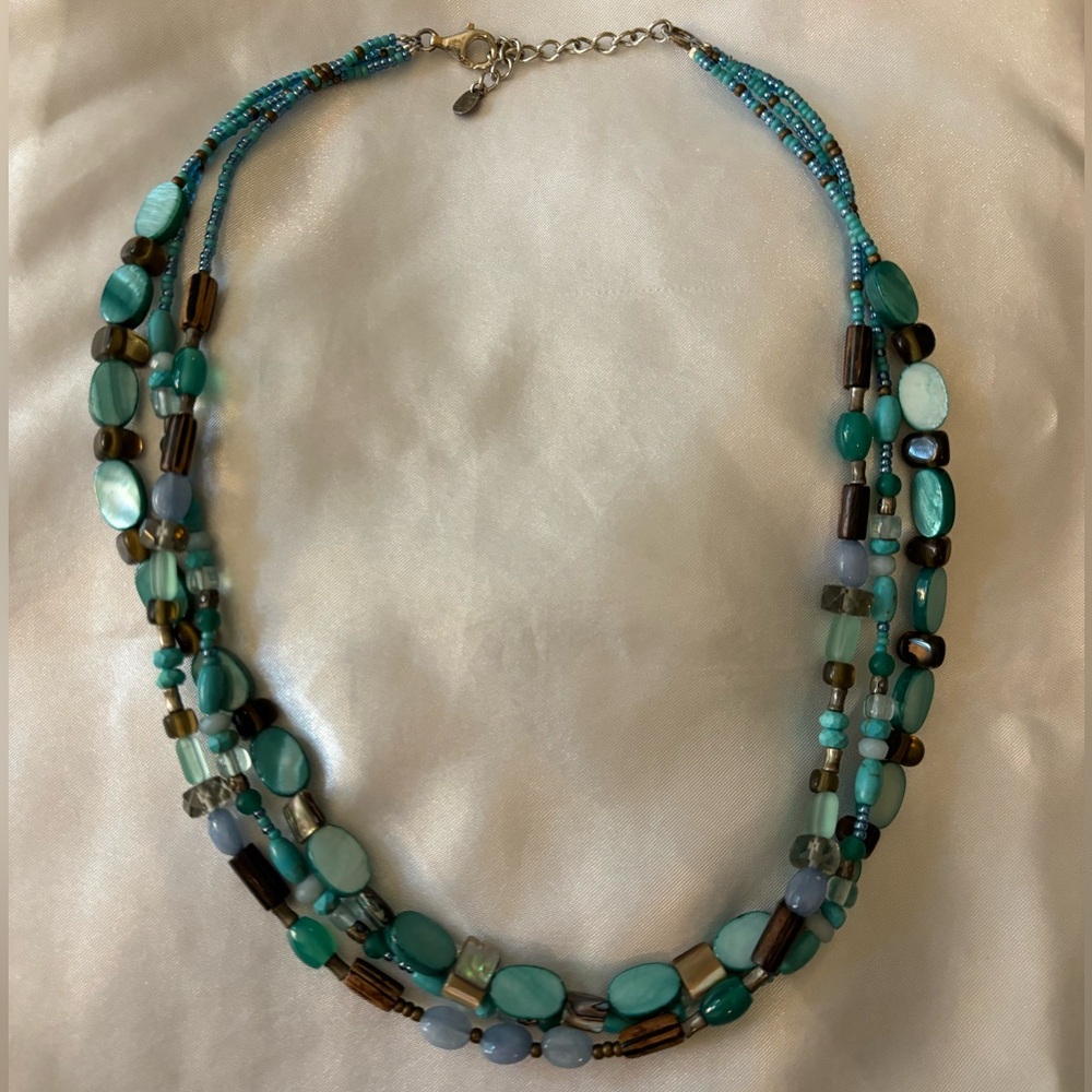 Silpada Designs Magnesite, Agate, & Quartzite and Sterling Silver Necklace
